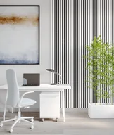 Panele ścienne i boazeria - 275x30x2,6 cm LD Panel akustyczny na grubym filcu (biały) - lamele ścienne i sufitowe 3D - miniaturka - grafika 1