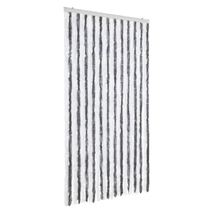 vidaXL Zasłona Fly szaro-biała 100x230 cm szenilowa - Zasłony - miniaturka - grafika 1