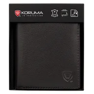 Portfele - Bardzo mały portfel skórzany męski RFID BLOCK (brązowy) - miniaturka - grafika 1