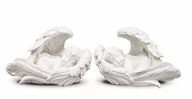 Figurki dekoracyjne - Figurka PIGMEJKA Aniołek Śpiący w Skrzydle, biała, 5x7,5x4,5 cm - miniaturka - grafika 1