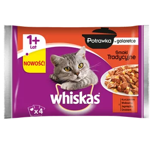 Whiskas Potrawka w galaretce Smaki tradycyjne 4x85g 18745-uniw - Suplementy i witaminy dla kotów - miniaturka - grafika 1