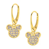 Kolczyki - Kolczyki pozłacane z myszką miki z kryształkami Swarovski - miniaturka - grafika 1