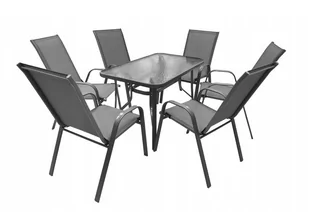 Zestaw mebli ogrodowych na taras stół i krzesła dla 6 osób Majarka szary - Meble ogrodowe - miniaturka - grafika 1