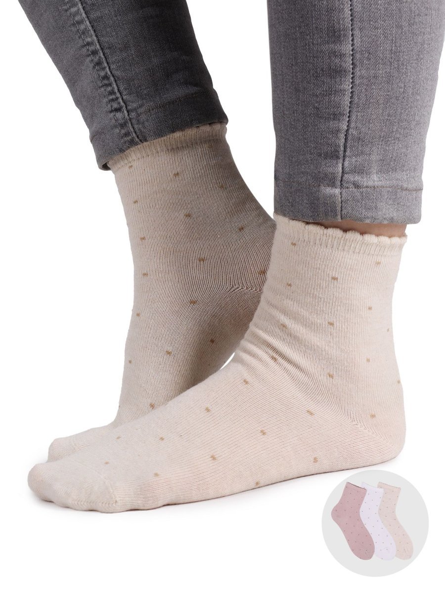 Skarpety dziewczęce bawełniane w kropki 3PAK 27-30 YOCLUB