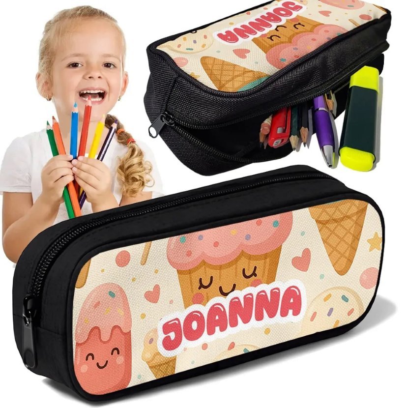 Piórnik TUBA + IMIĘ Lody Słodkości Personalizowany Szkolny Prezent