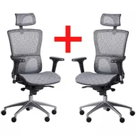 Fotele i krzesła biurowe - B2B Partner Krzesło biurowe LEXI 1+1 szare 902033 - miniaturka - grafika 1