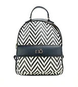 Plecaki - Plecak NOBO czarny z dekoracyjnym wzorem w jodełkę - miniaturka - grafika 1