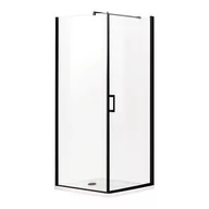 Kabiny prysznicowe - Novoterm LOFT KABINA NATRYSKOWA 80x80x190 cm/5mm z brodzikiem ,czarne profile LAGOS LAGOS 80+brodzik - miniaturka - grafika 1