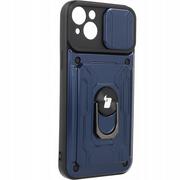 Etui i futerały do telefonów - Bizon Etui Case CamShield Card Slot Ring do iPhone 14 Plus granatowe - miniaturka - grafika 1