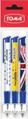 Długopisy - Długopis automatyczny niebieski 3 szt. - TOMA - miniaturka - grafika 1