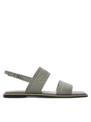 Sandały damskie - Calvin Klein Sandały Flat Sandal He HW0HW01990 Szary - miniaturka - grafika 1