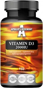 APOLLO'S HEGEMONY VITAMINA D3 2000IU 180 KAPSUŁEK - Witaminy i minerały - miniaturka - grafika 1