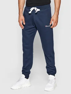 CHAMPION Spodnie dresowe Blend Small Script Logo 216479 Granatowy Regular Fit - Spodnie sportowe męskie - miniaturka - grafika 1