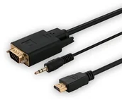Złącza, przejściówki, adaptery - Savio Adapter HDMI M -VGA M + audio CL-198 - miniaturka - grafika 1