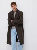 Płaszcze męskie - Reserved - Płaszcz z domieszką wełny - brązowy - miniaturka - grafika 1