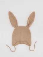 Czapki damskie - Reserved - Wiązana czapka z uszami - brązowy - miniaturka - grafika 1