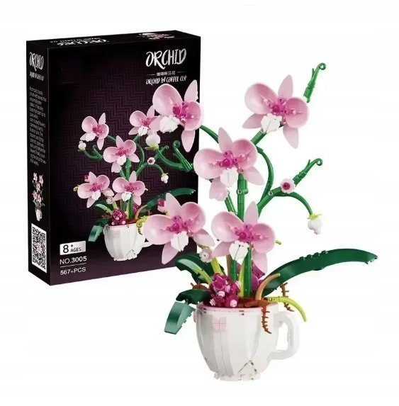 Klocki Orchidea 567 el Różowe Kwiaty w Filiżance