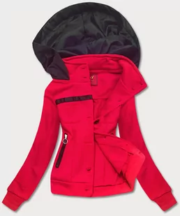 KRÓTKA BLUZA ROZPINANA DAMSKA CZERWONA (AMG-63) - LHD - Bluzy damskie - miniaturka - grafika 1