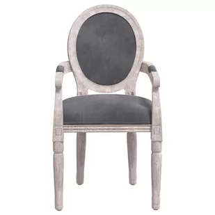 Krzesło stołowe, ciemnoszare, 54x56x96,5 cm, obite aksamitem - Krzesła - miniaturka - grafika 3