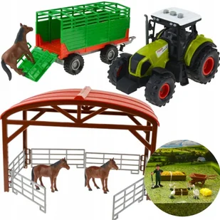 Traktor z dźwiękiem i przyczepą zestaw farma gospodarstwo zagroda konie - Samochody i pojazdy dla dzieci - miniaturka - grafika 1