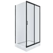 Kabiny prysznicowe - Kabina prysznicowa NAMELESS Durasan 120x80 czarny mat prostokątna z brodzikiem zestaw 1szt. - miniaturka - grafika 1