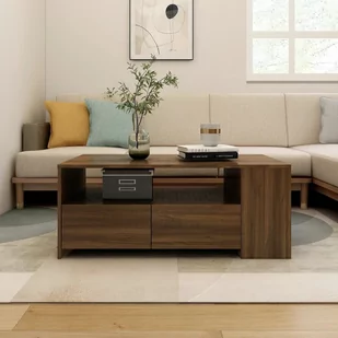 Lumarko Stolik kawowy, brązowy dąb, 102x55x42 cm - Ławy i stoliki kawowe - miniaturka - grafika 1