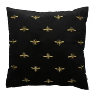 Poszewki na poduszki - Poszewka dekoracyjna z haftem czarna BEE 45x45 cm - miniaturka - grafika 1