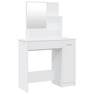 Lumarko Toaletka z lustrem, biała, 86,5x35x136 cm - Toaletki - miniaturka - grafika 3