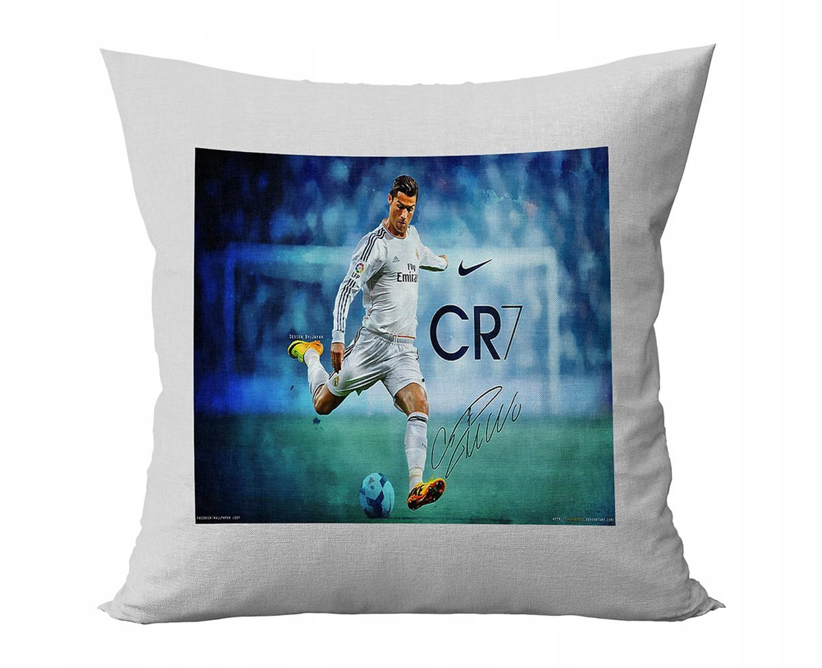PODUSZKA PERSONALIZOWANA CRISTIANO RONALDO PIŁKA POMYSŁ NA PREZENT WZORY