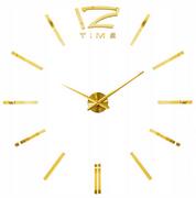 Zegary - Zegar ścienny złoty 3D przylewany na ścianę 80-130 cm - miniaturka - grafika 1