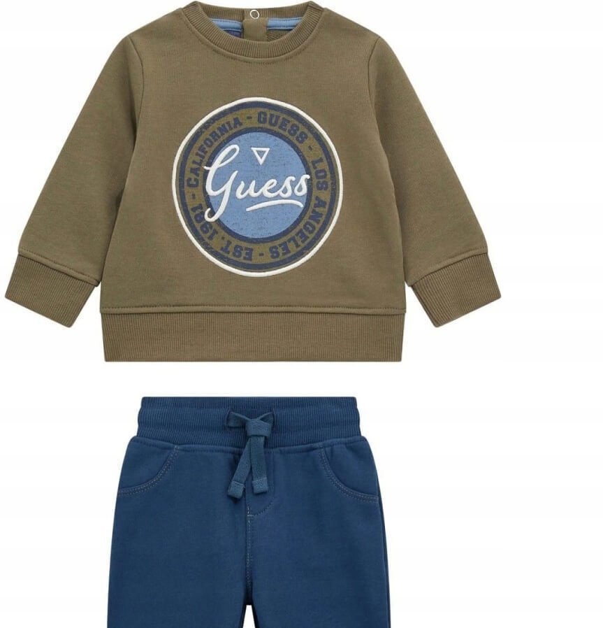 GUESS BLUZA DZIECIĘCA ZIELONA Z LOGO BAWEŁNIANA 105-112 1GŁA