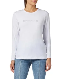 Emporio Armani Damski t-shirt damski Tartan Christmas Cotton, biały, L - Koszulki i topy damskie - miniaturka - grafika 1
