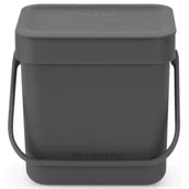 Kosze na śmieci - Brabantia Kosz do segregacji odpadów Sort & Go 3L antracytowy 209888 - miniaturka - grafika 1