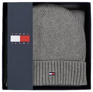 Apaszki i szaliki damskie - Tommy Hilfiger Szalik z małą flagą + beanie, pakiety upominkowe GP, jasnoszary wrzos, L/XL, jasnoszary wrzos - grafika 1