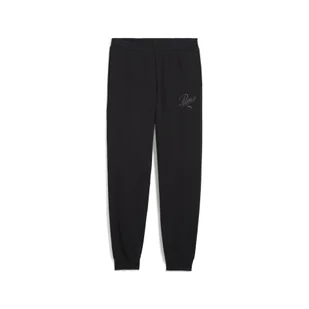 Młodzieżowe spodnie dresowe Essentials Script PUMA Black - Odzież sportowa dziecięca - miniaturka - grafika 1
