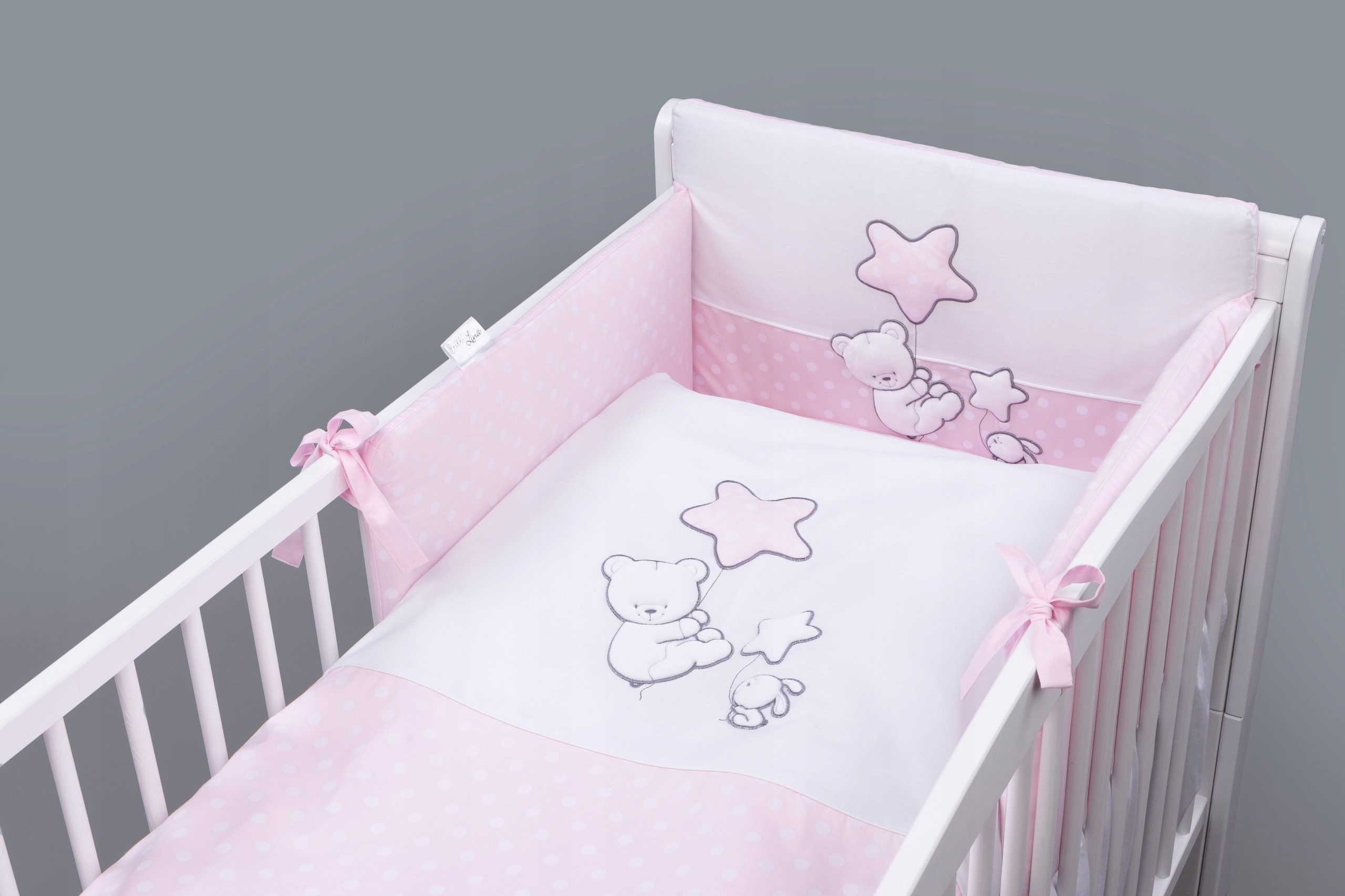 Pościel Niemowlęca Haft 135X100 Bawełna Satynowa Poszwa Poszewka Ochraniacz