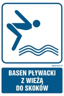 Systemy ekspozycyjne i znaki informacyjne - RD006 BASEN PŁYWACKI Z WIEŻĄ DO SKOKÓW, PN - PŁYTA PCV 1MM; (350X525MM) - miniaturka - grafika 1