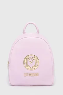 Love Moschino plecak damski kolor różowy mały z aplikacją - Plecaki - miniaturka - grafika 1