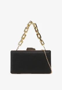 Czarna Brokatowa Torebka Kopertówka z Łańcuszkiem Aurellia - Torebki damskie - miniaturka - grafika 1