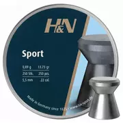 Amunicja do wiatrówek - Śrut H&N 5,50mm Diabolo Sport Glatt 250 szt - miniaturka - grafika 1