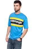 Koszulki męskie - Wrangler, T-shirt męski, B&Y Oversized T Mediterblue W7C44Ghbr $, rozmiar S - miniaturka - grafika 1