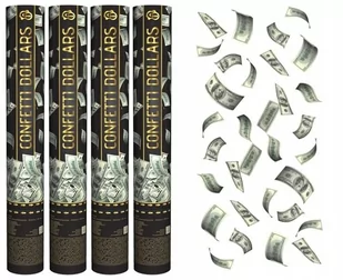 Konfetti tuba tuby Banknoty Dolary 4szt - Gadżety na imprezę - miniaturka - grafika 1