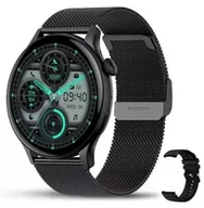 Smartwatch - Bestphone BF10 Czarny z opaską silikonową i milanese ZAP czarna - miniaturka - grafika 1