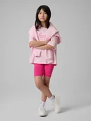 Spodnie i spodenki dla dziewczynek - 4F Legginsy kolarki dzianinowe dziewczęce - różowe 164 (13-14 lat) - miniaturka - grafika 1