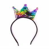 Dodatki do strojów karnawałowych - Korona Opaska Na Głowę Cekiny Różne Kolory - miniaturka - grafika 1