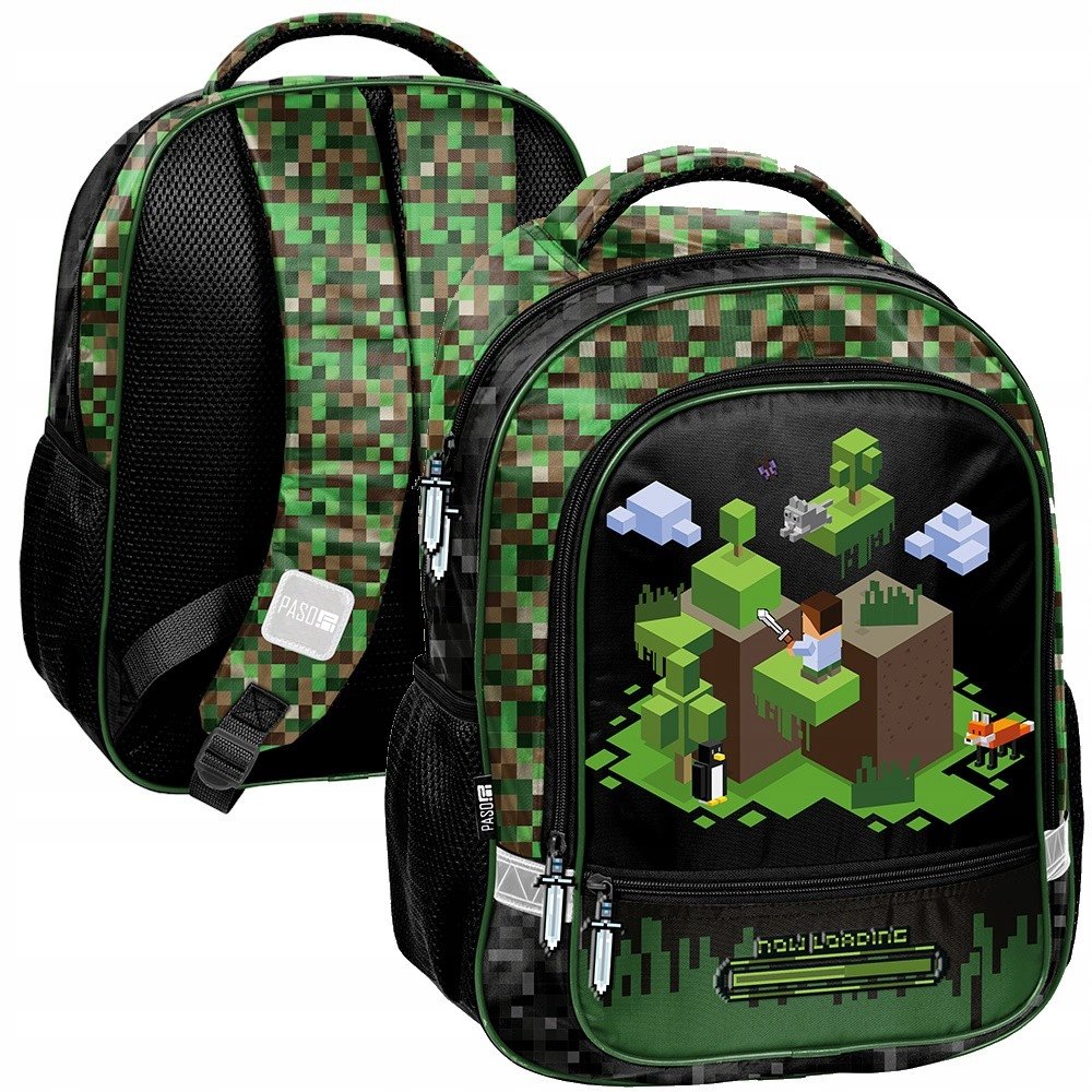 Plecak torniser szkolny Minecraft Pixel Piksele dla gracza Klasa 1-3