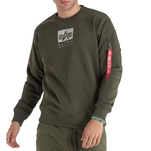 Bluza Alpha Industries Satin Logo Sweater 148311142 - zielona - Bluzy sportowe męskie - miniaturka - grafika 1