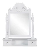 Toaletki - Biała klasyczna toaletka z lustrem na biurko S3-T49 - miniaturka - grafika 1
