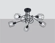 Lampy sufitowe - Czarna lampa sufitowa z 5 drucianymi kloszami SL.1119 z serii BELUCI - miniaturka - grafika 1