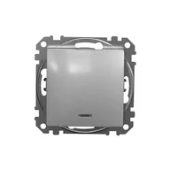 Kostki, złączki, wtyczki - Łącznik jednobiegunowy Schneider Sedna Design SDD113101L z podświetleniem srebrne aluminium Design &amp; Elements - miniaturka - grafika 1